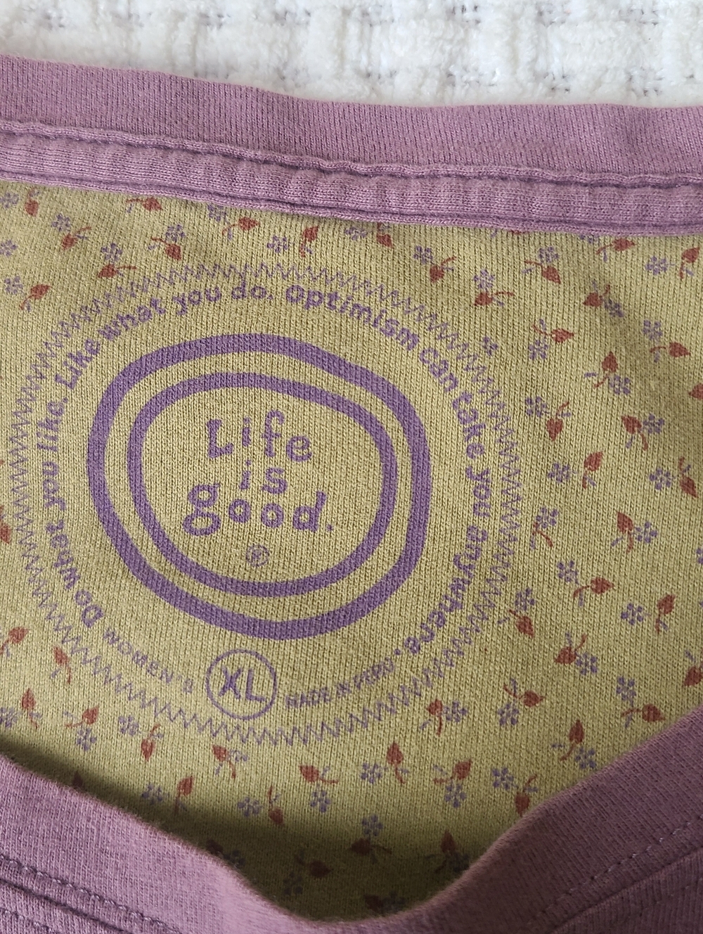 Life is Good Lavender Long Sleeve Tee with Concentric Circle Logo Women's XL - Picture 5 of 9